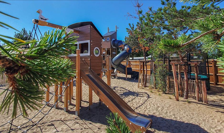 outdoor play area with slides - ST HILAIRE DE RIEZ CAMPSITE