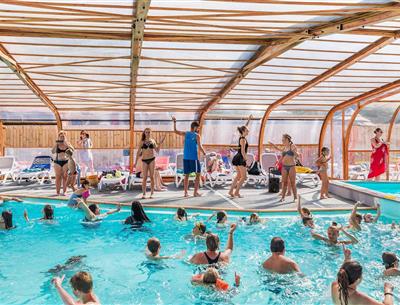 aquagym lessons in the indoor heated swimming pool