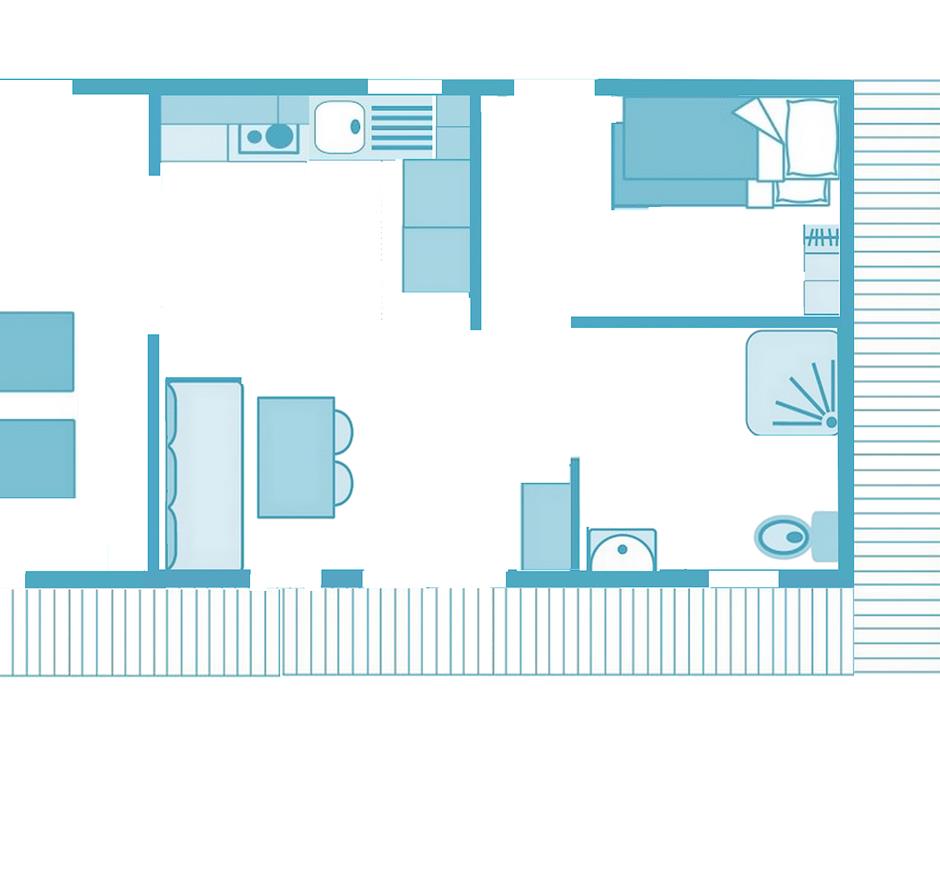 2-bedroom luxury mobile home PMR **** in Saint Hilaire de Riez - ST HILAIRE DE RIEZ CAMPSITE