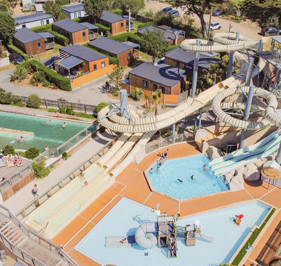 Aerial view of the aquatic area from a drone - ST HILAIRE DE RIEZ CAMPSITE