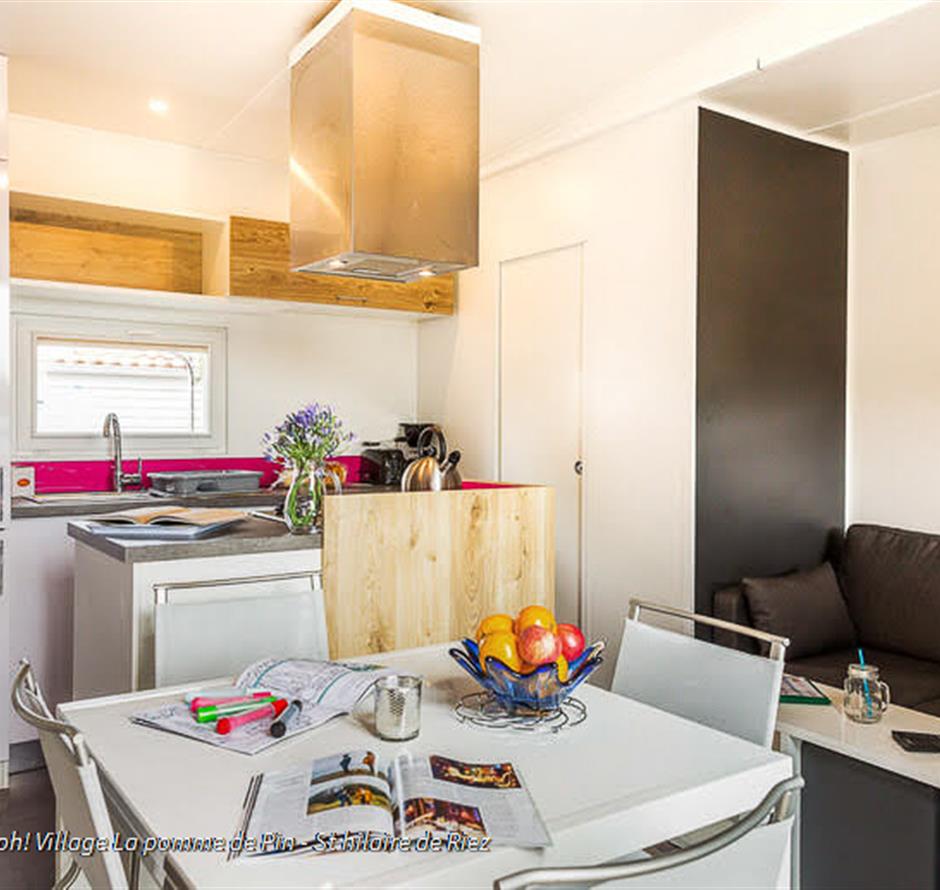 4-flower cottage lounge at 5-star campsite in St Hilaire de Riez - ST HILAIRE DE RIEZ CAMPSITE