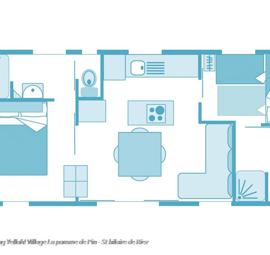 Map of 4-star mobile home cottage on 5-star campsite with swimming pool and beach  - ST HILAIRE DE RIEZ CAMPSITE