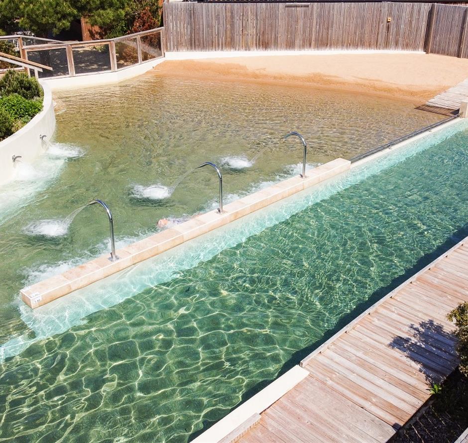 Spa and lagoon at La Pomme de Pin campsite - ST HILAIRE DE RIEZ CAMPSITE